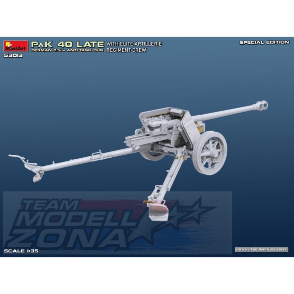 MiniArt 1:35 German 7.5cm PaK 40 Late w/Elite Artillerie Regiment Crew. SPECIAL EDITION Makett