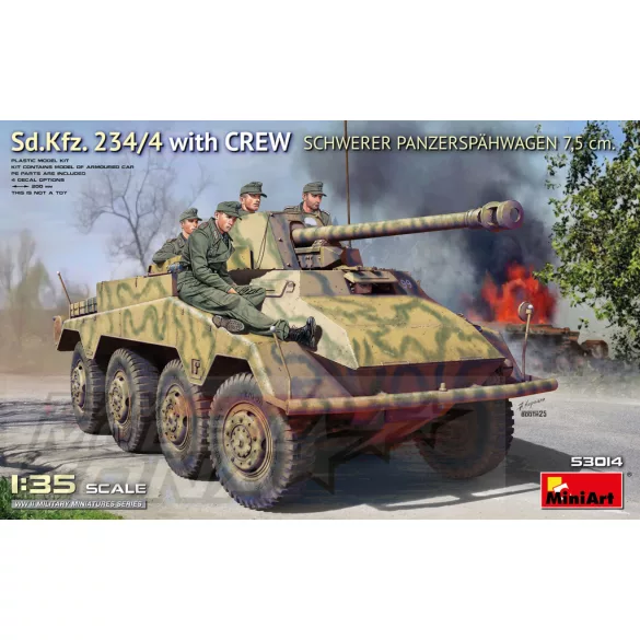 Mini Art 1:35 Sd.Kfz. 234/4 w/CREW Schwerer Panzerspähwagen 7,5 cm. makett