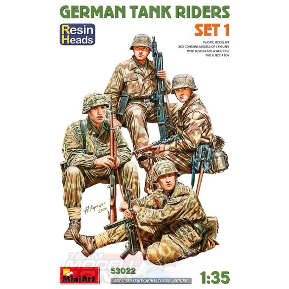 MiniArt 1:35 GERMAN TANK RIDERS SET 1. RESIN HEADS makett