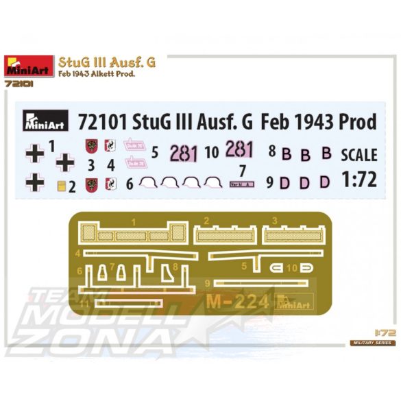 MiniArt - 1:72 Germ. StuG III Ausf.G Prod. 43 Alk. makett