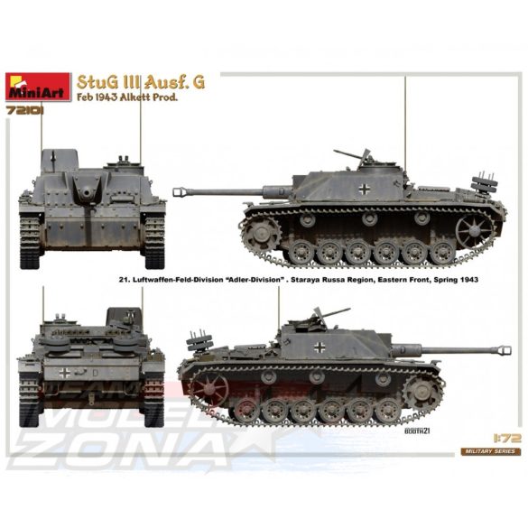 MiniArt - 1:72 Germ. StuG III Ausf.G Prod. 43 Alk. makett