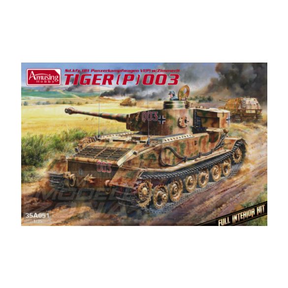 Amusing Hobby 1:35 Tiger P 003 Sd.Kfz. 181 Panzerkampfwagen VI P w/ Zimmerit makett