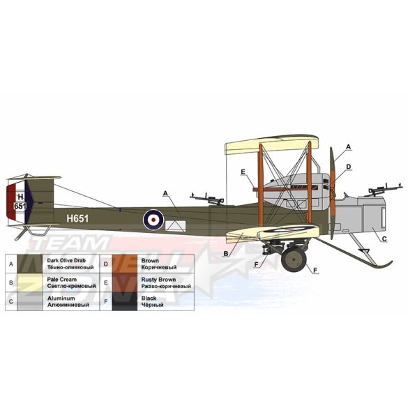 ARK Models - Vickers "Vimy" IV British heavy bomber makett