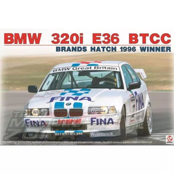 BEEMAX 1:24 NUNU-BEEMAX BMW 320i BTCC Brands Hatch 1996 Winner makett