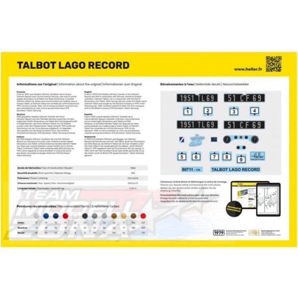 Heller 1:24 Talbot Lago Record makett