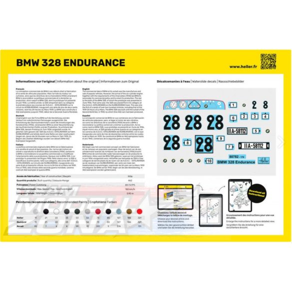 Heller 1:24 BMW 328 Endurance makett