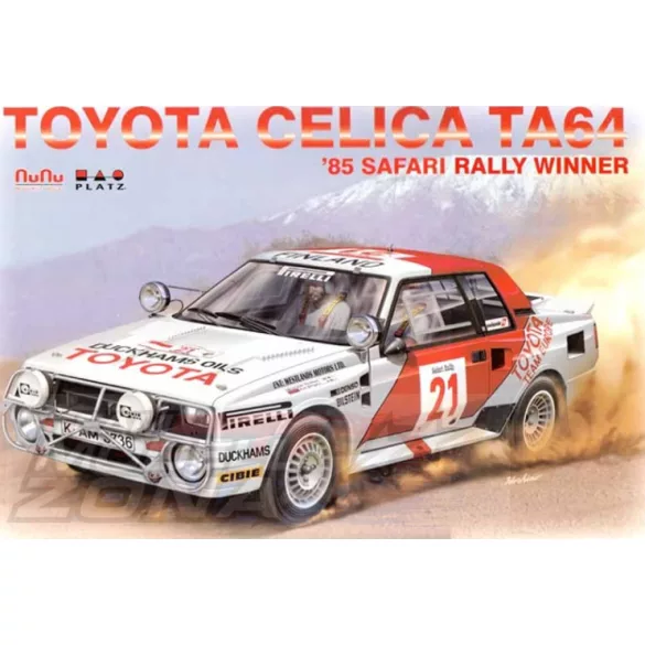 NUNU 1:24 Toyota Celica TA64 '85 Safari Rally Winner makett