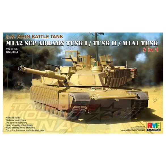 RYE FIELD MODEL 1:35 M1A2 Abrams TUSK I / TUSK II / M1A1 3in1 makett
