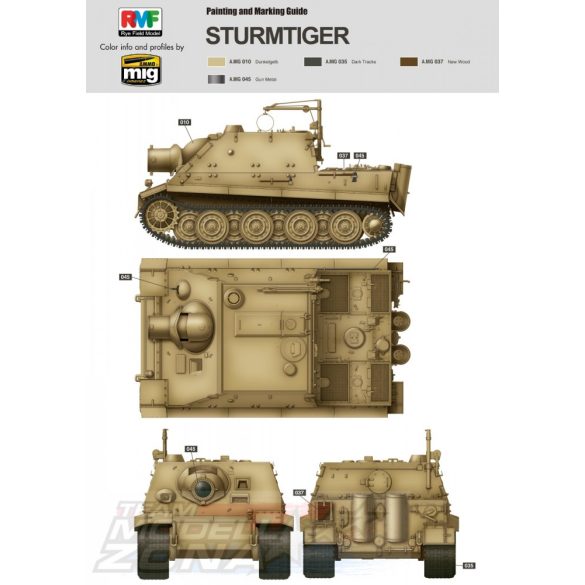 Rye Field Model - 1:35 Sturmmörser Tiger teljes belsővel - átlátszó kiadásban - makett