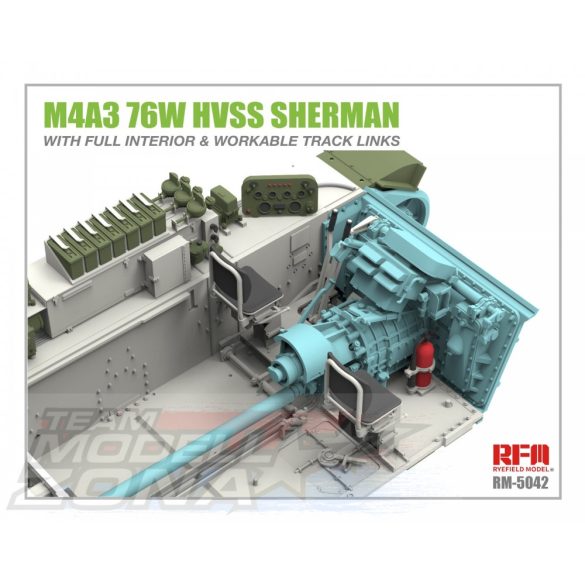 Rye Field Model - 1:35 M4A3E8 SHERMAN w/Full Interior&Workable Track Links - makett