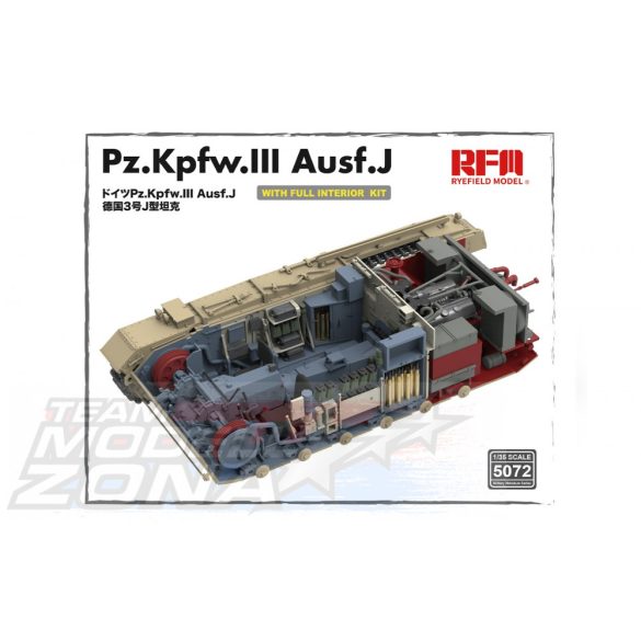AFV Club - 1:35 Pz. Kpfw. III Ausf. J teljes belső felszereléssel - makett
