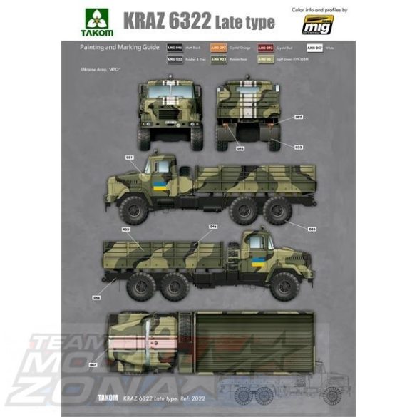 Takom 1:35 Ukraine Kraz-6322 late heavy truck makett